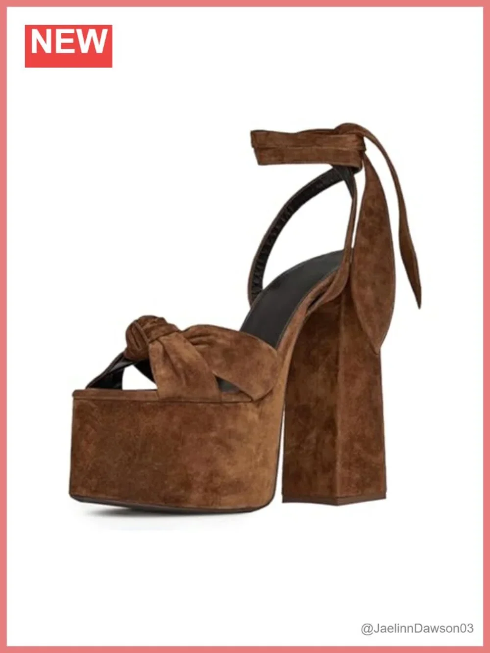 Chunky Platform Heels Sandals Peep Toe Lace Up Ankle Strap